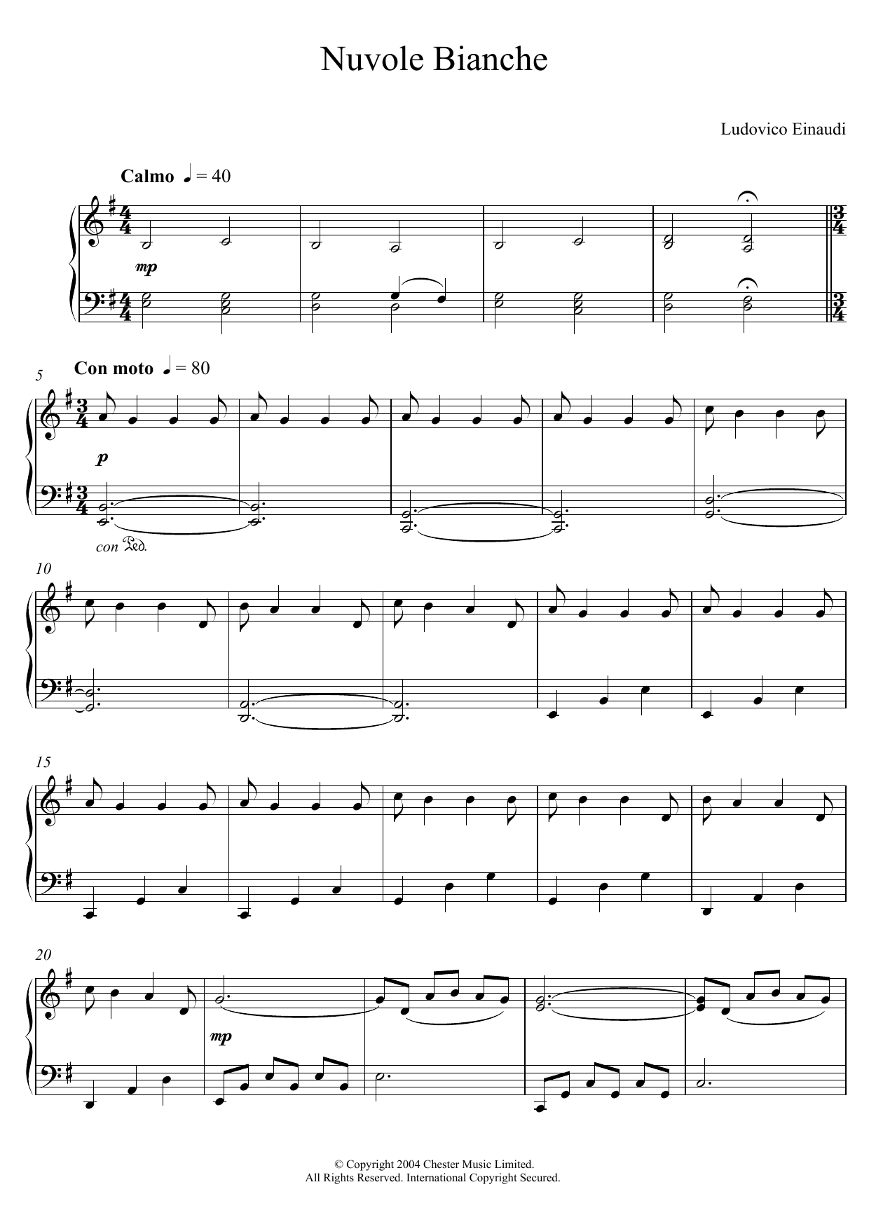Music Score Collection Nuvole Bianche Einaudi Sheet Music This sheet music is created in a transformative manner (transcription). nuvole bianche einaudi sheet music