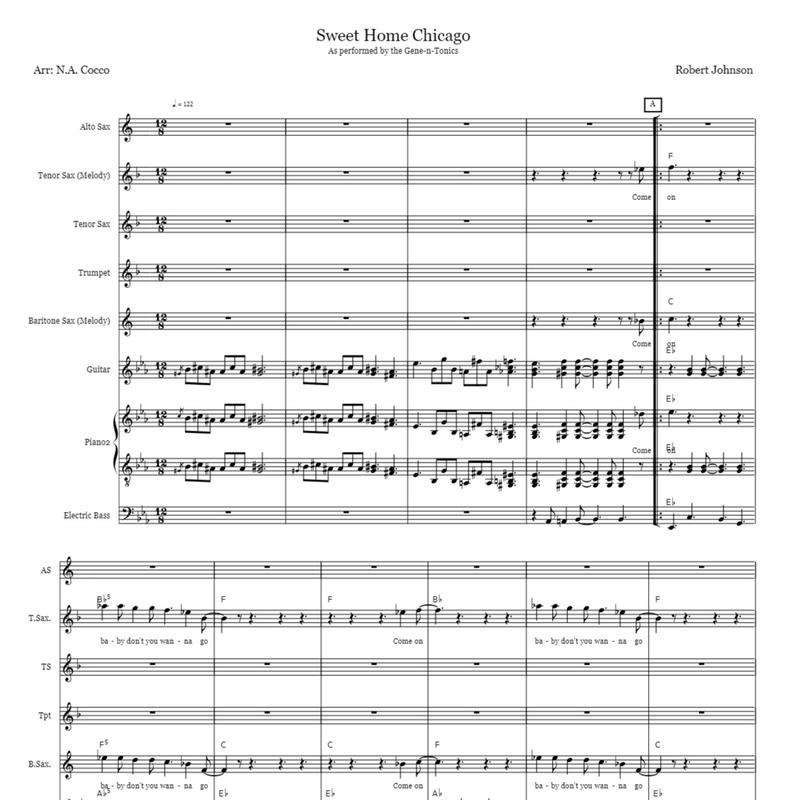 Sweet Home Chicago Sheet Music by Robert Johnson for Small Ensemble