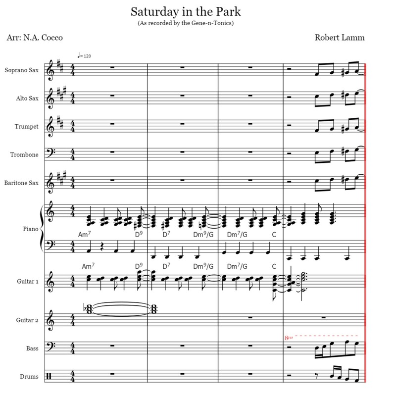 Saturday In The Park Sheet Music By Chicago For Small Ensemble Noteflight Marketplace