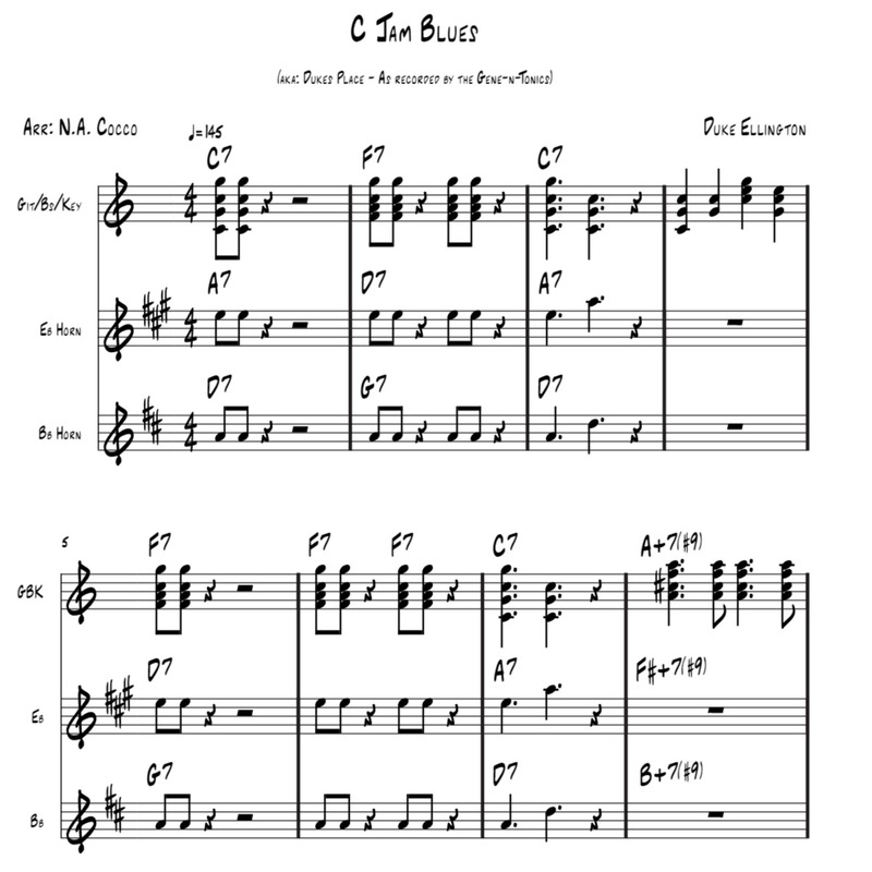 C Jam Blues Sheet Music by Duke Ellington for Ensamble pequeño Noteflight