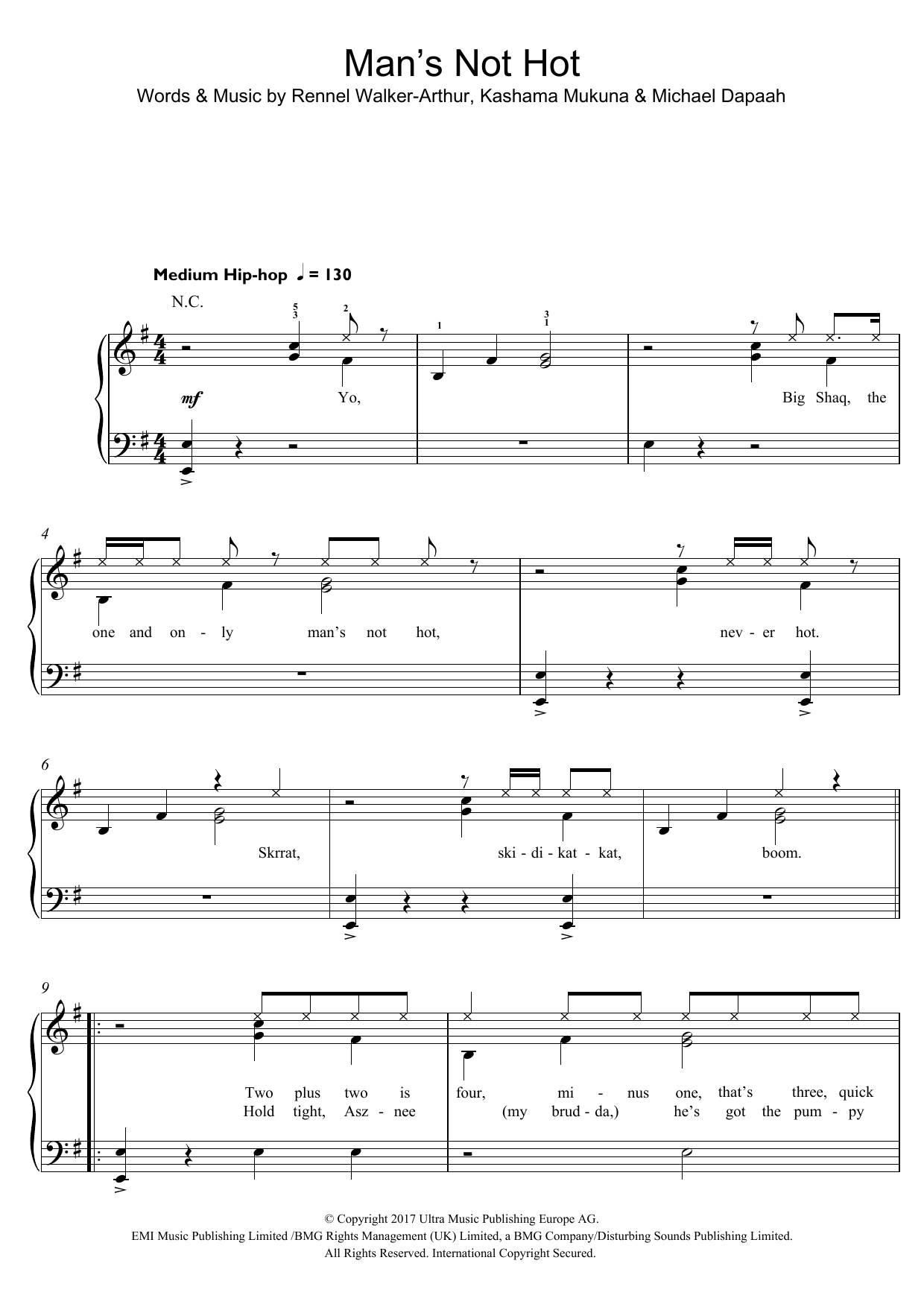 Man S Not Hot Sheet Music By Big Shaq For Solo Noteflight Marketplace
