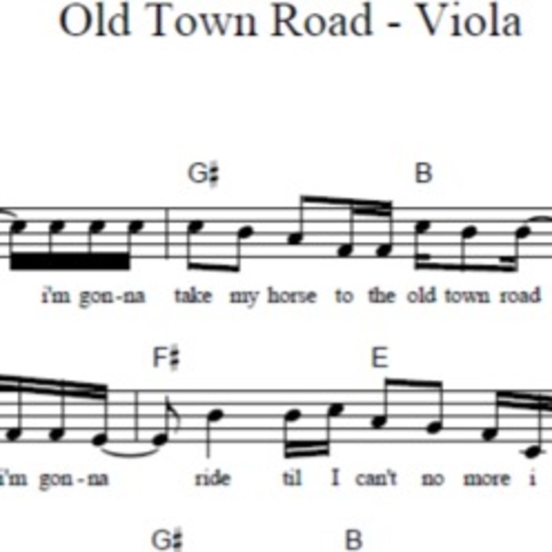Old Town Road Viola Sheet Music By Bsr For Alto Noteflight