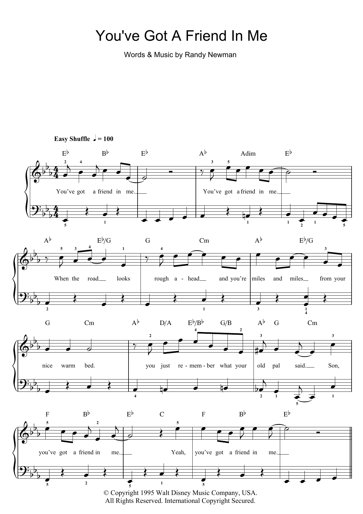 You Ve Got A Friend In Me From Toy Story Sheet Music By Michael Buble For Piano Vocal Guitar Noteflight Marketplace