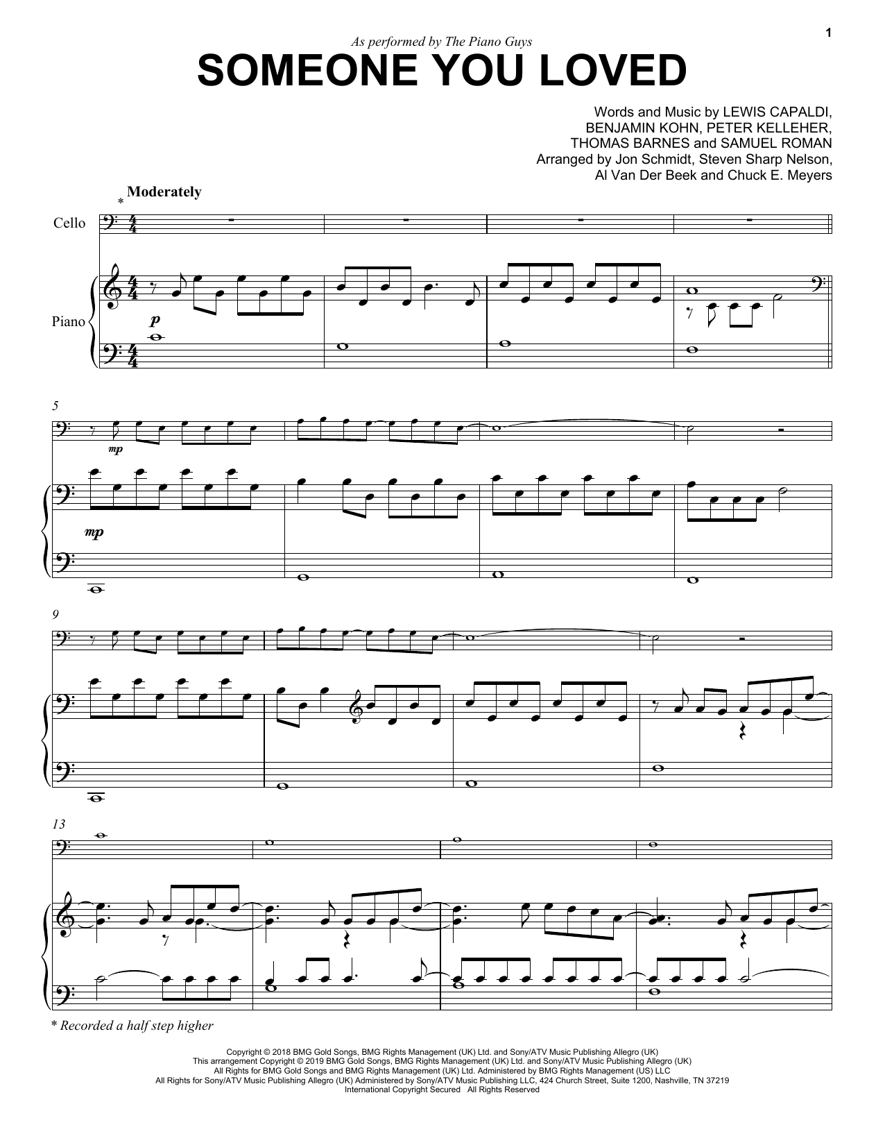Someone You Loved Sheet Music By Lewis Capaldi For Piano Keyboard