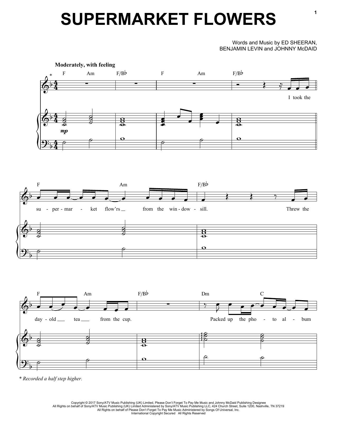 Supermarket Flowers Sheet Music By Ed