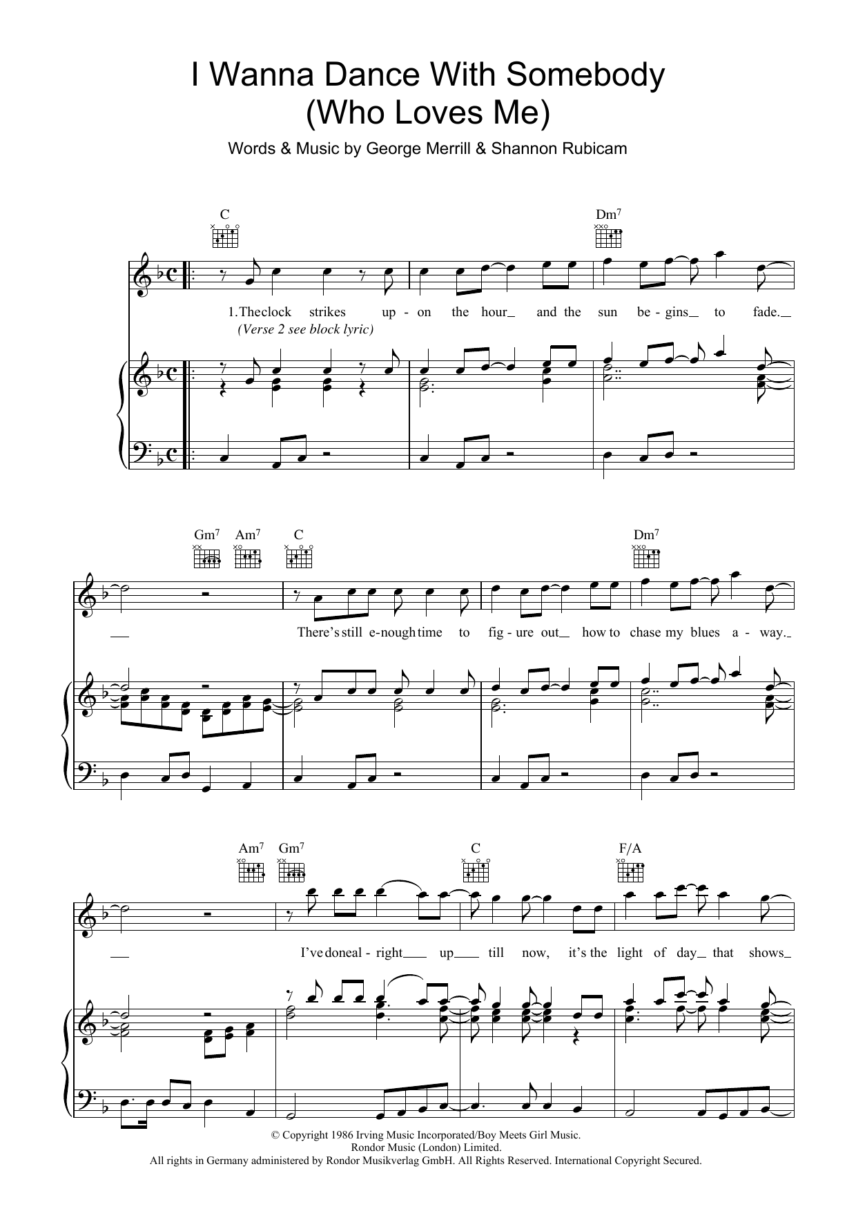 I Wanna Dance With Somebody Sheet Music By Whitney Houston For Piano Keyboard And Voice Noteflight Marketplace