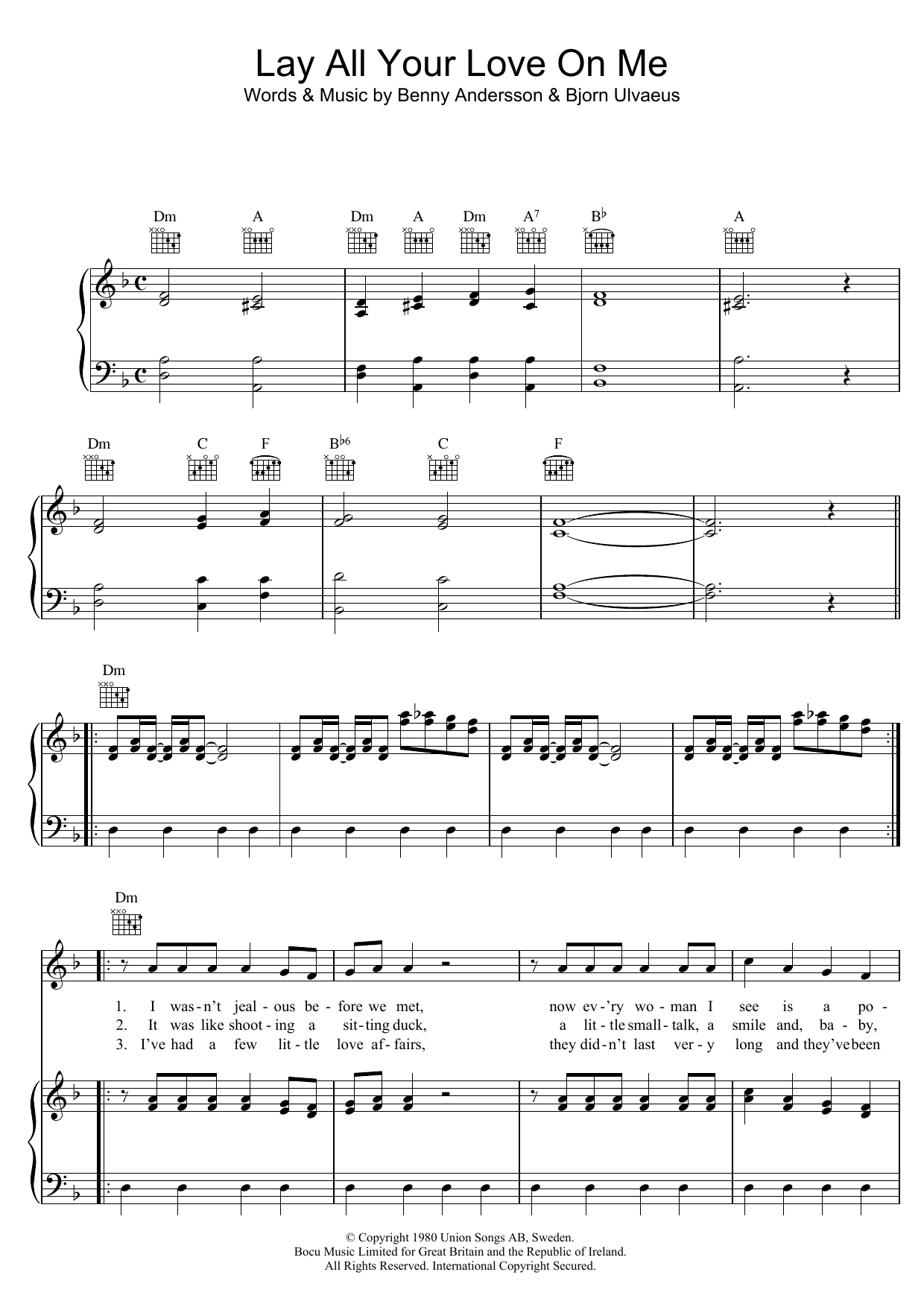 Lay All Your Love On Me - ABBA - ESL worksheet by chrysalis