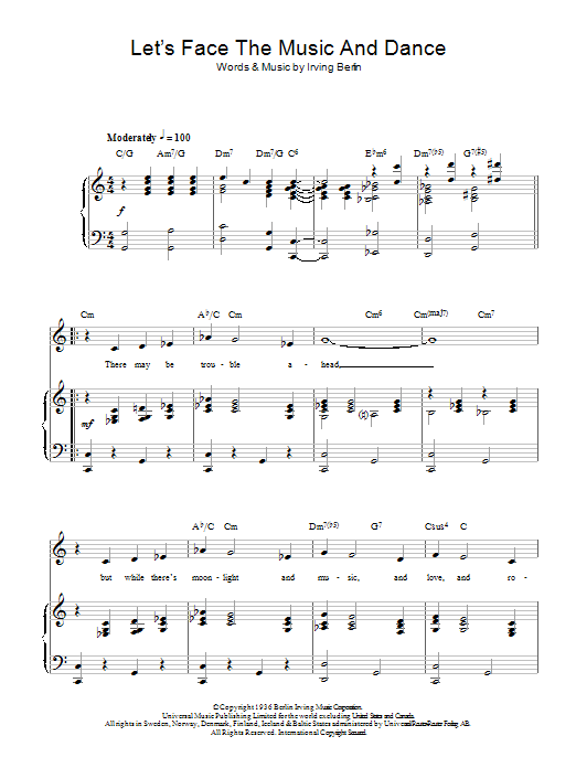 Let S Face The Music And Dance From Top Hat Sheet Music By Top Hat Cast For Piano Keyboard And Voice Noteflight Marketplace