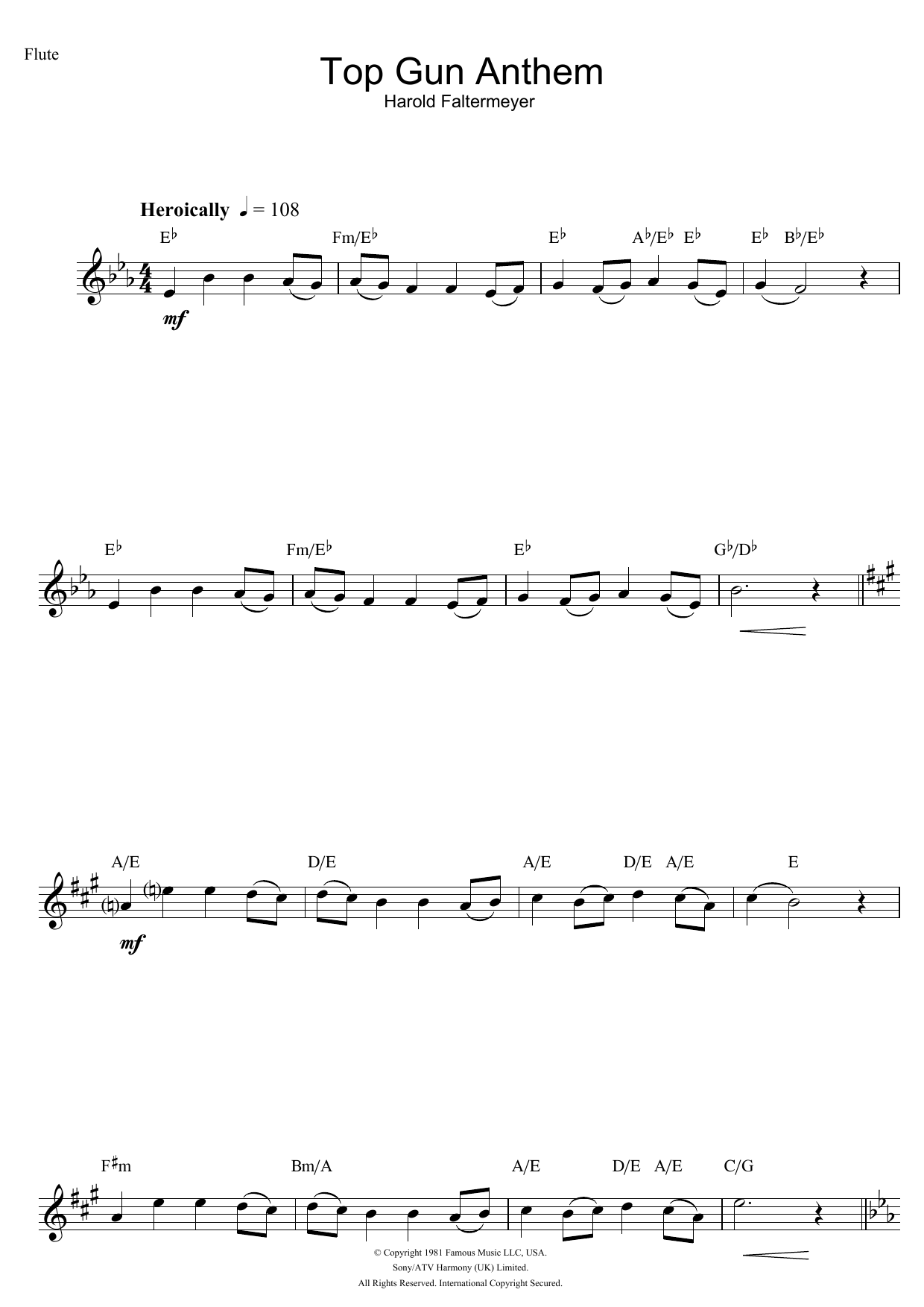 Top Gun Anthem – Harold Faltermeyer Sheet music for Guitar (Solo)