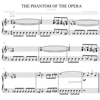 THE PHANTOM OF THE OPERA Free Sheet Music by Andrew Lloyd Webber for
