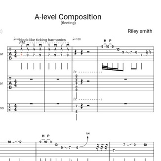 Music Composition Using Tab A-level Composition Free Sheet Music by Riley Smith for Guitar (Tab ...
