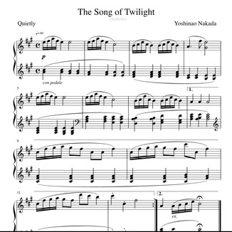 The Song of Twilight Free Sheet Music by Yoshinao Nakada for Piano